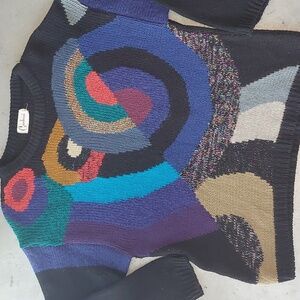 VTG Geometric Sweater 80s 90s Carducci Maximalism Abstract